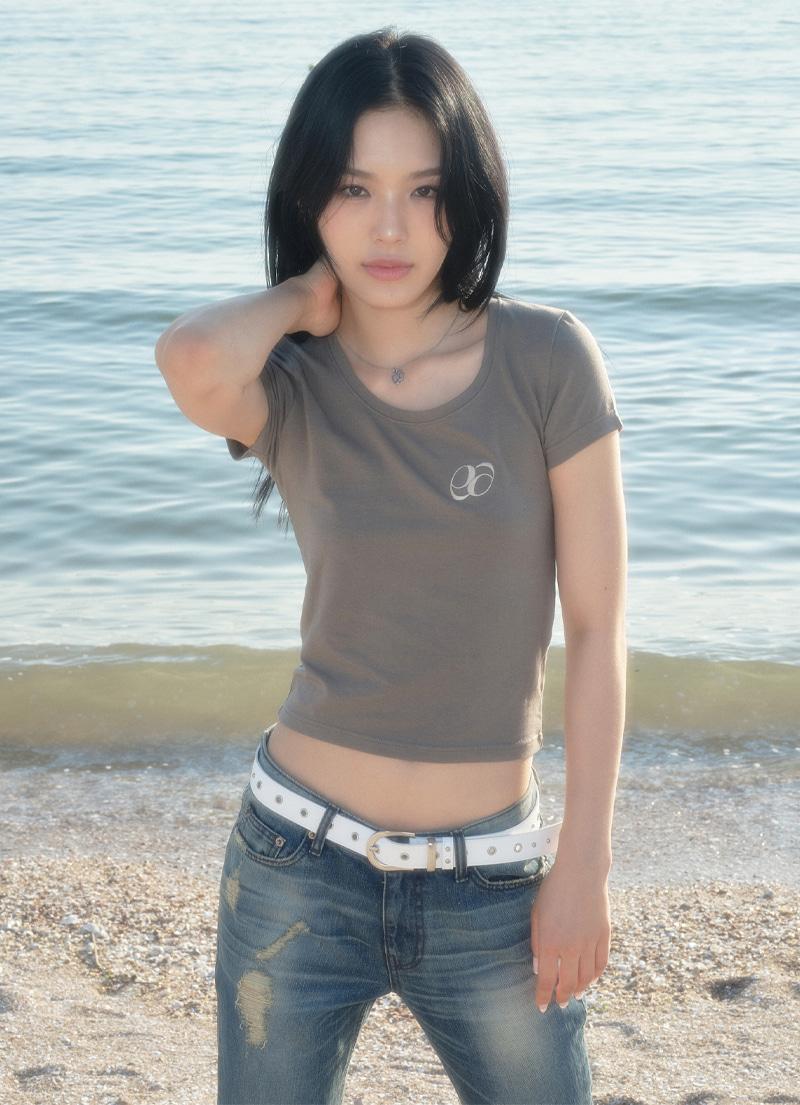 U NECK TEE / KHAKI