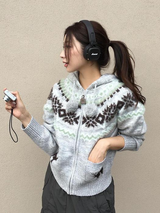 W 노르벨 헤더 가디건_Melange Grey