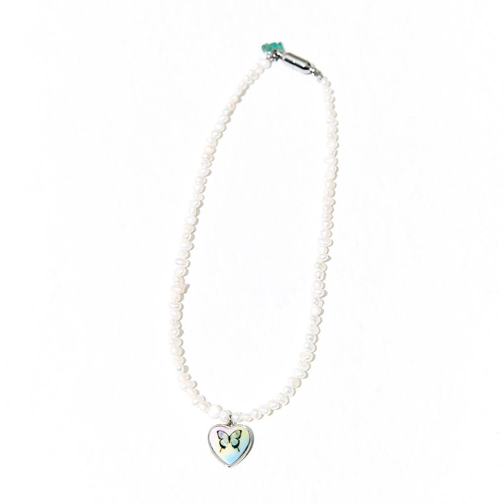 PEARL n PASTEL COLOR BUTTERFLY NECKLACE #43