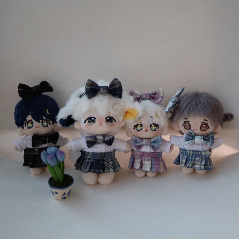 지오몽 10cm 인형옷 체크 교복 치마 무속성 솜 의상 아이돌 인형 옷