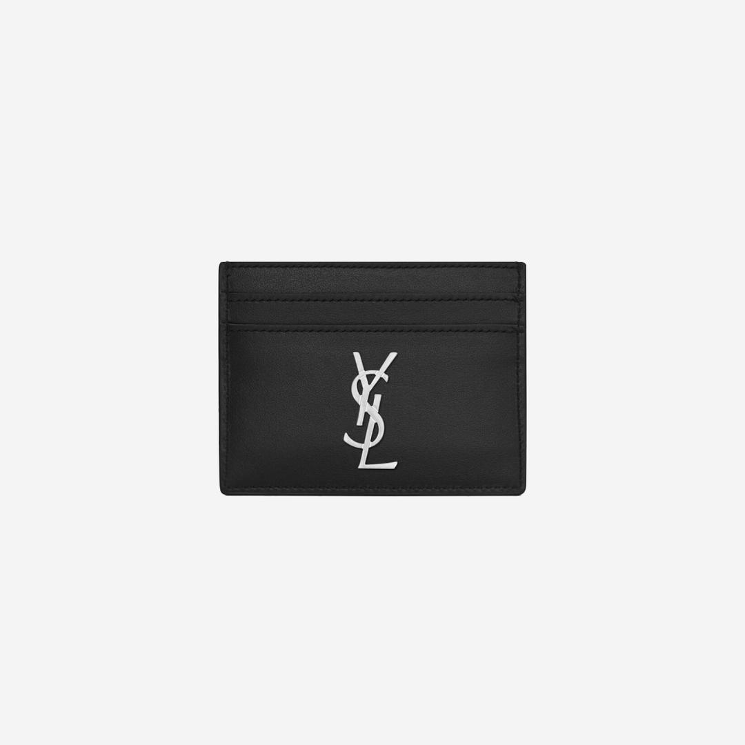 Saint Laurent Monogram Card Case in Smooth Leather Black