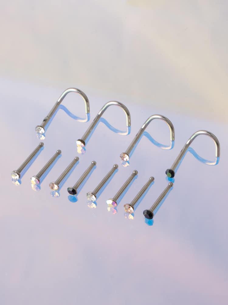 써지컬 피어싱 귀걸이 큐빅 일체형 초미니 코찌 코피어싱 얇은 0.8mm