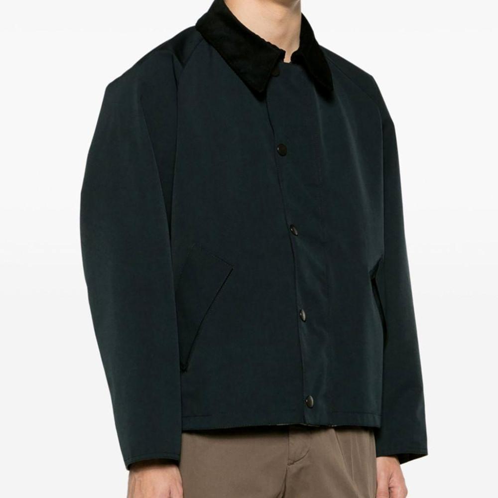 바버 남녀공용 리버서블 트랜스포트 2Layer 논 왁스 자켓 블랙