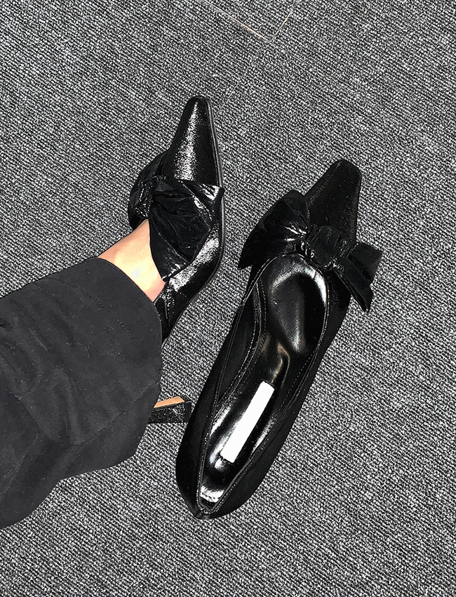 더에펠 빠른출고⚡유엣미 리본 스틸레토 힐 (3color)