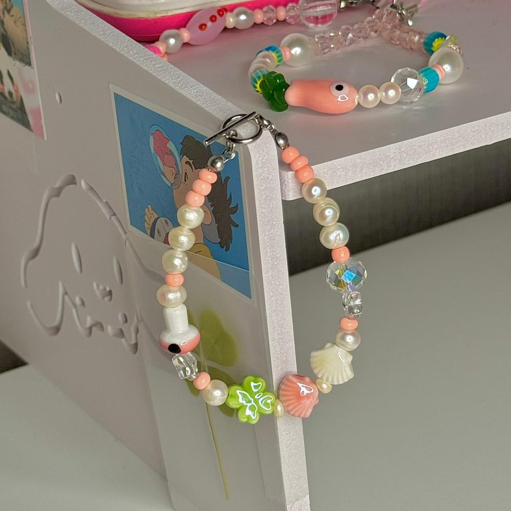 곰뽁이네 자체제작 조개 행운 담수진주 팔찌