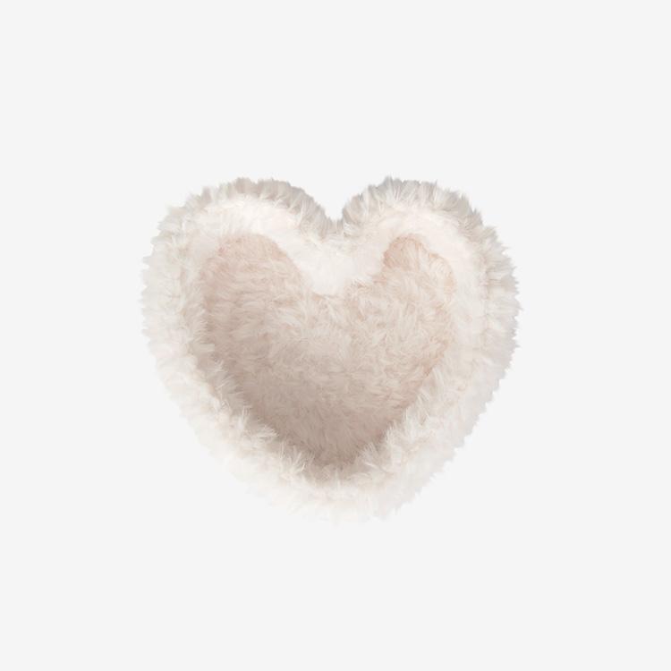 furry heart tray (ivory)