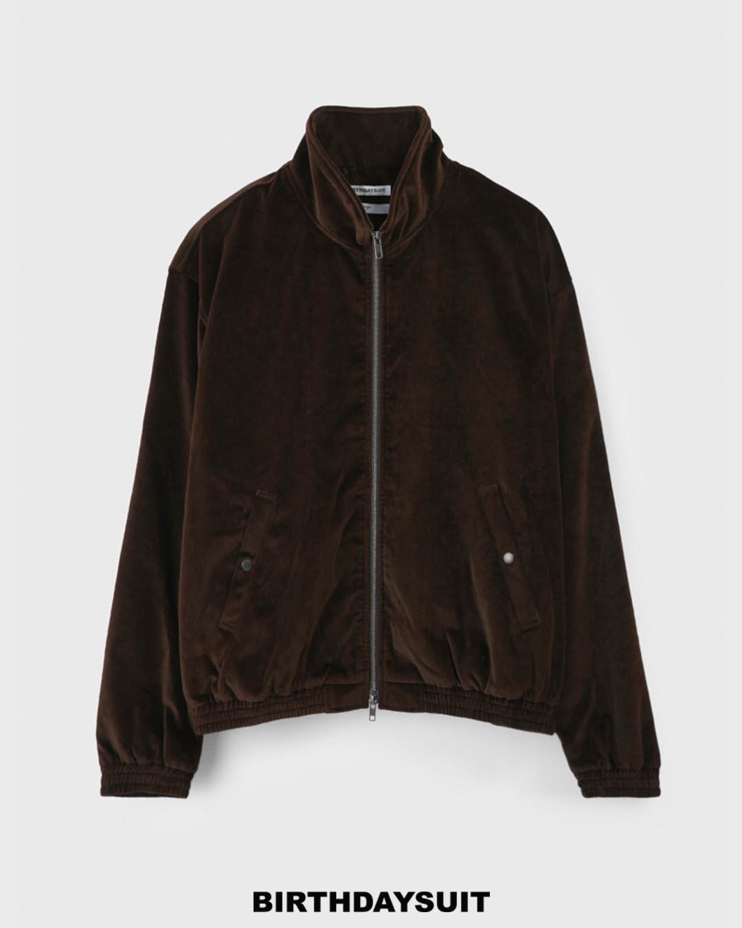 COTTON VELVET HARRINGTON JACEKT (BROWN)