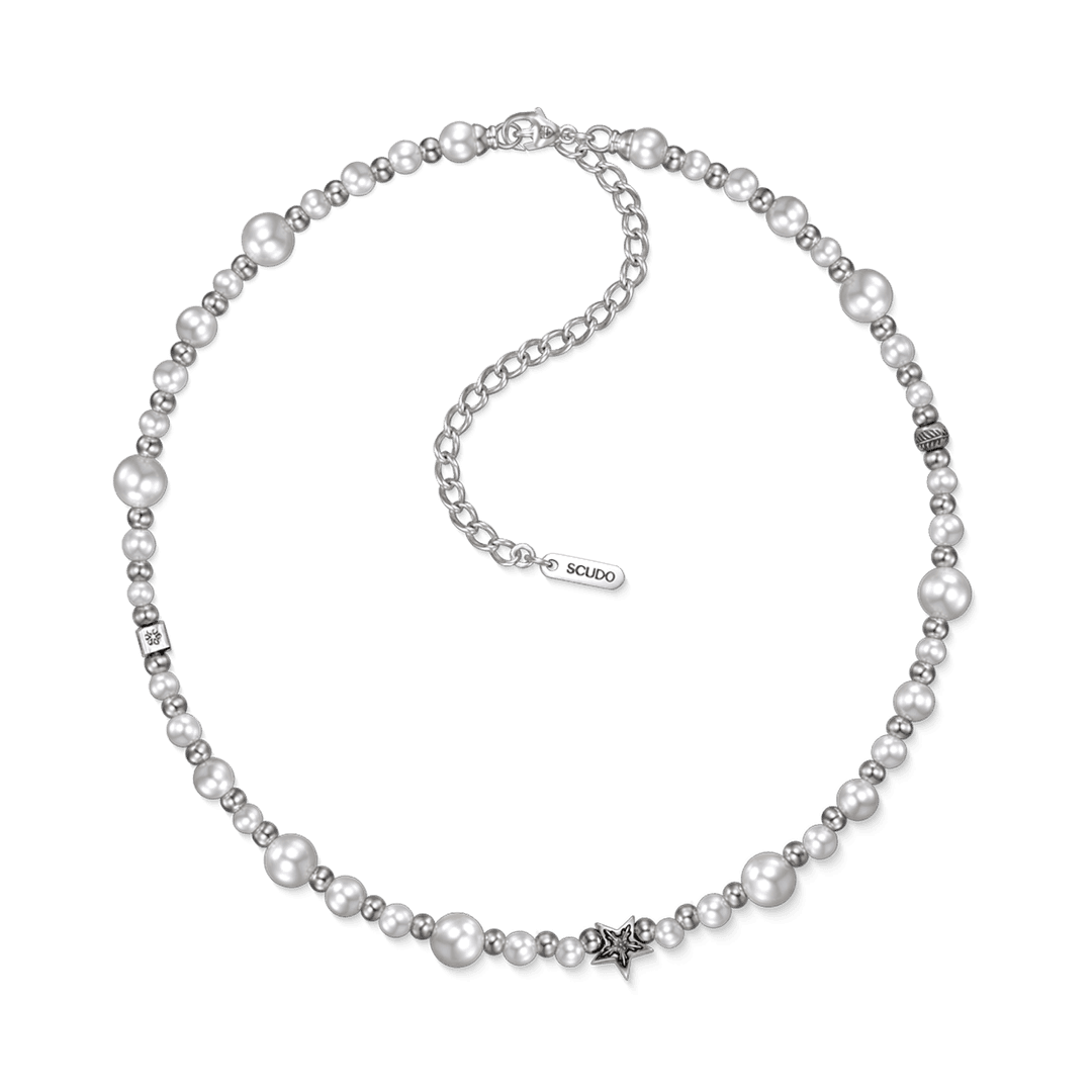 SBN.24F6 White Pearl Sea Star Necklace