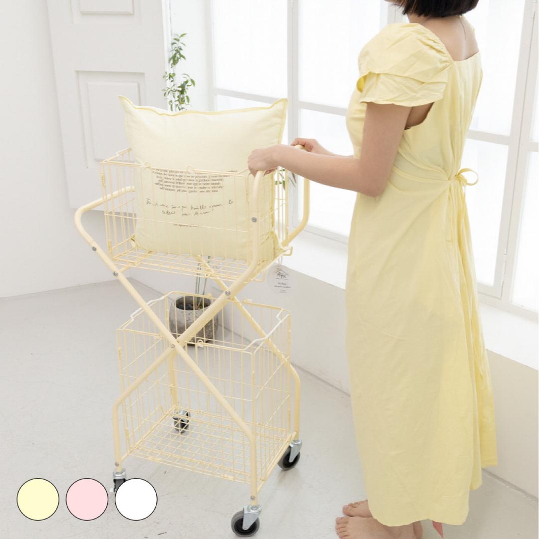 🩷3color💛 이동식 세탁카트 2단