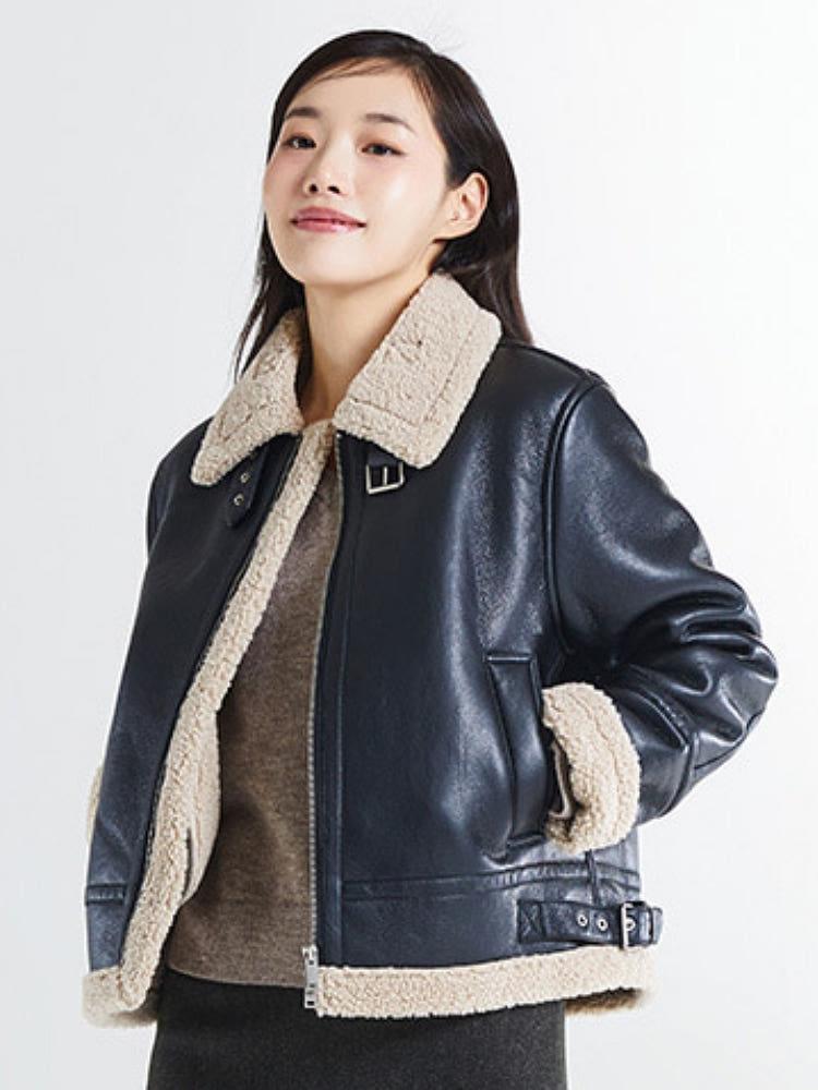 [스파오][N도착] [신세틱레더]퍼배색 무스탕(5colors)_SPJLE4VW04