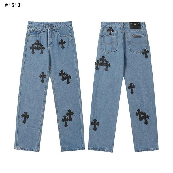 [CHROME HEARTS] 크롬하츠 블랙 크로스 패치 데님진