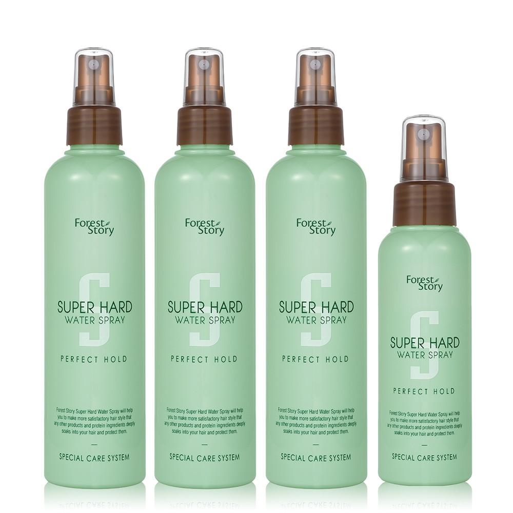 포레스트스토리 슈퍼하드 워터 스프레이 252ml 3개+100ml / 헤어 스타일링 앞머리 고정 모발보호 강력세팅 탄력 볼륨 영양 안개분사