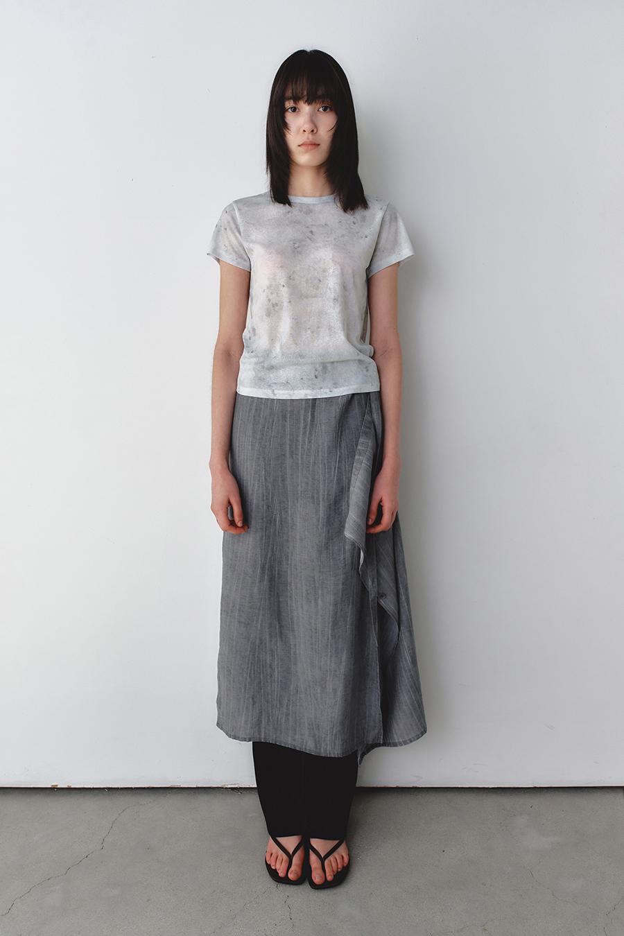 피그먼트 랩 스커트 GREY