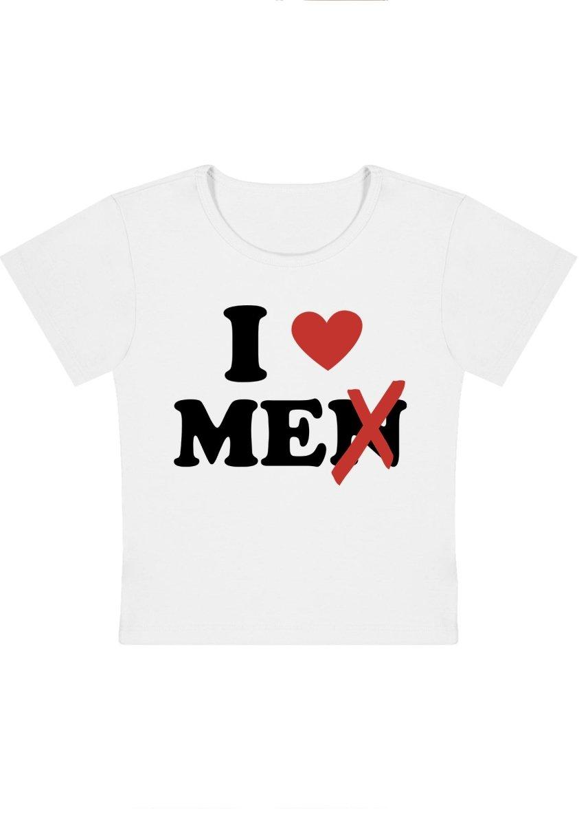 Love Me Not Men Y2k Baby Tee - White / S