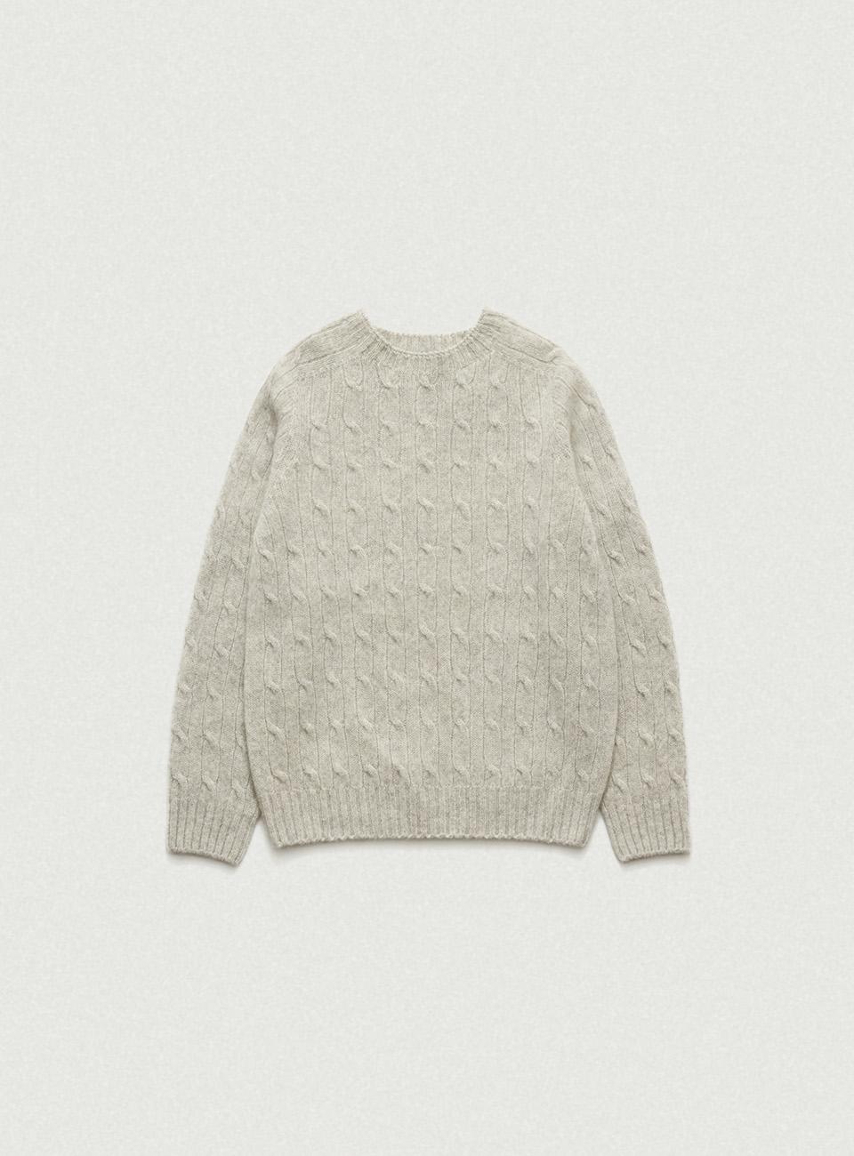 Oversized Shaggy Dog Knit Sweater_Grey