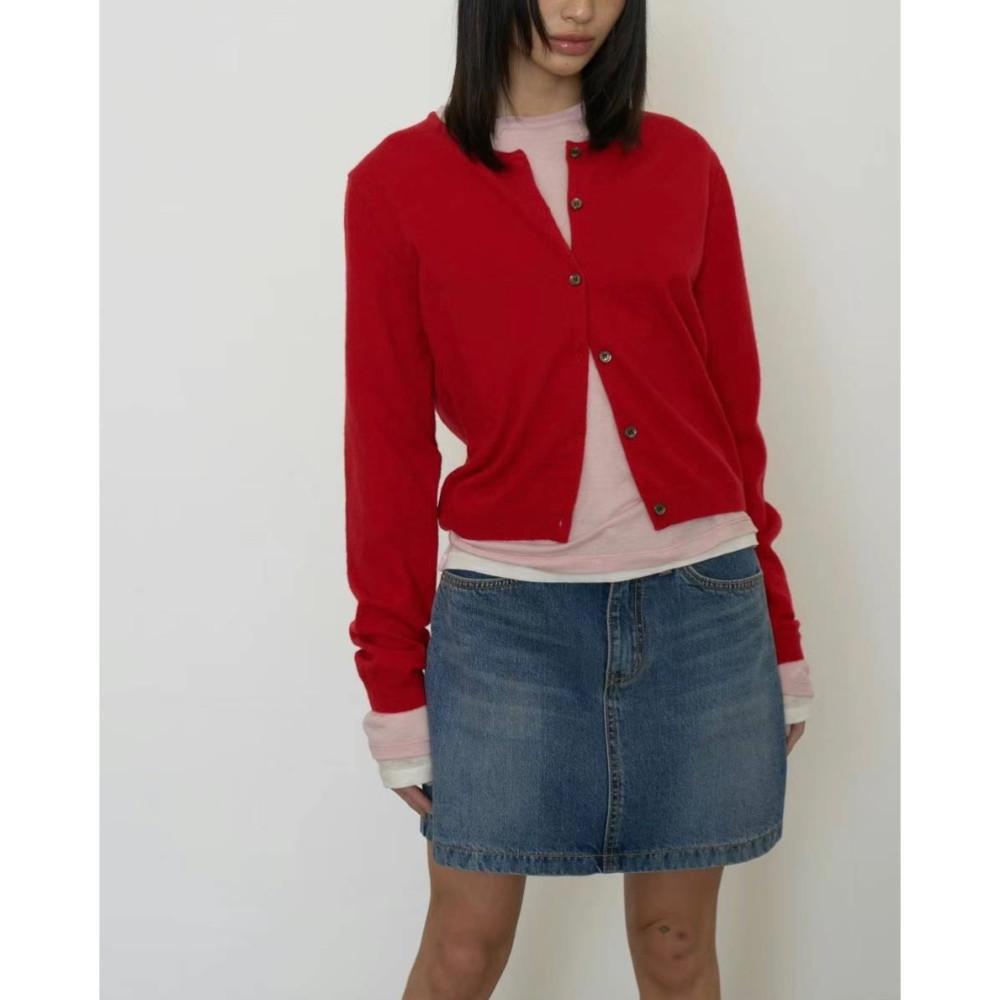 bib 바질인보틀 올드 가디건 캐시미어 울 라운드 니트 cd (5c)