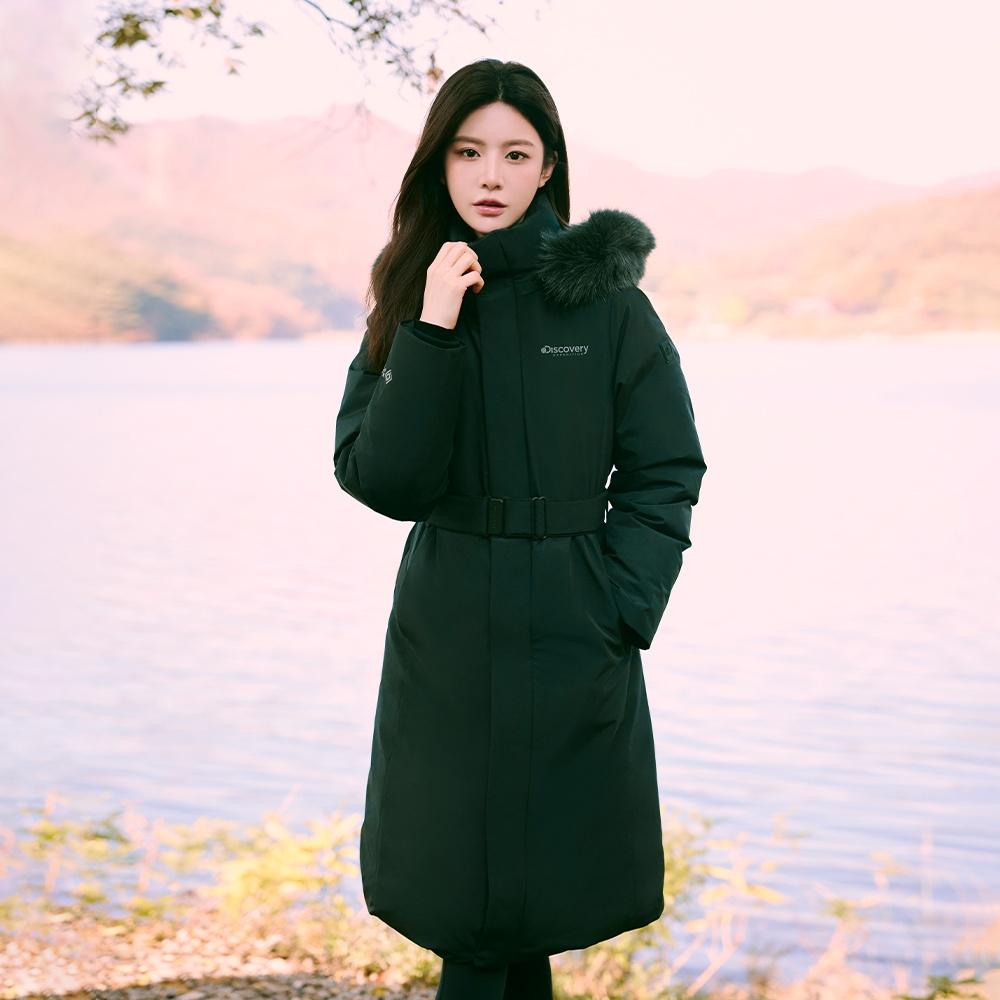 여성 루이크 고어 윈드스타퍼  코트형 롱패딩 (BLACK)