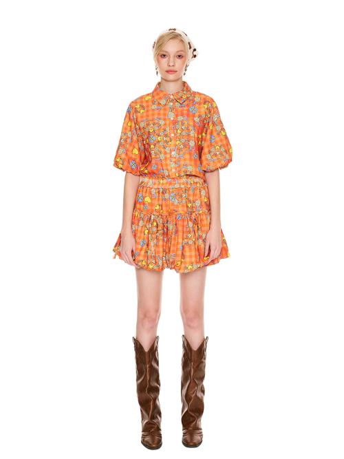 Western Tiered Mini Skirt