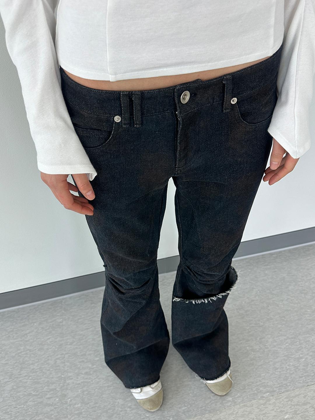 LOW RISE PANTS DENIM CAMO