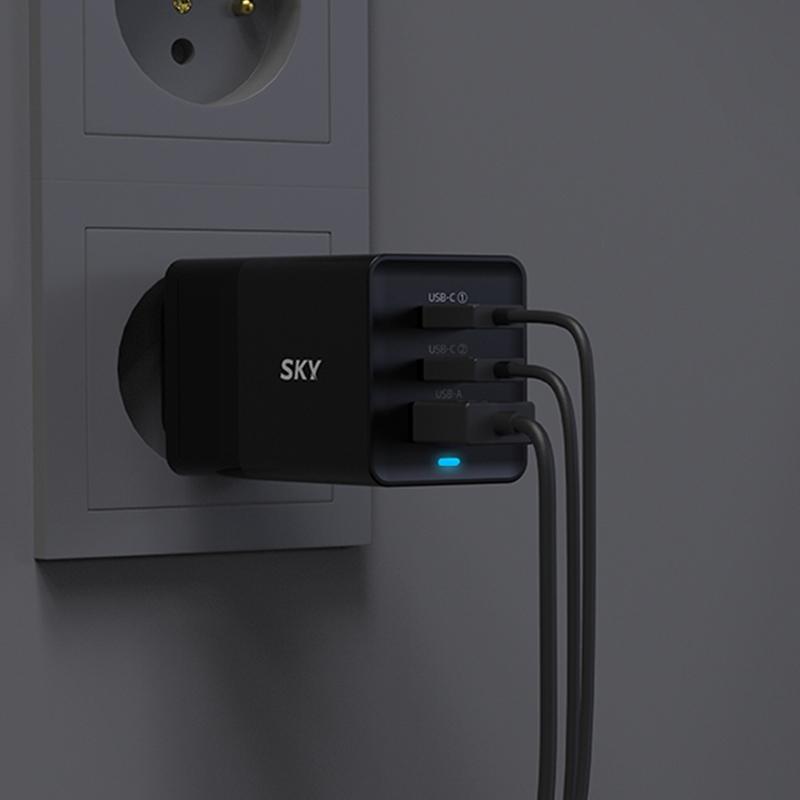 스카이 필 GaN 65W PD LED 멀티 충전기 GaN65S