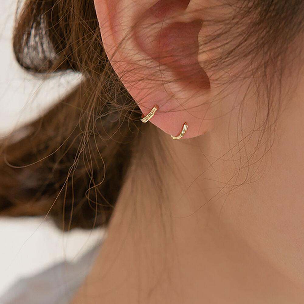 14k 각 컷팅 원터치 미니 링 귀걸이 (14k골드) #ER03