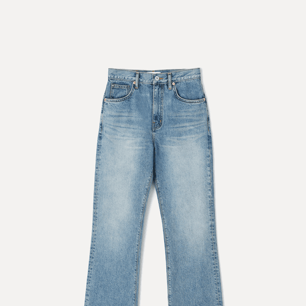 August sleek bootcut jeans mid blue wash
