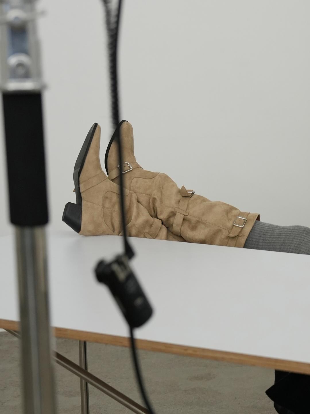 보헤미안 슬라우치 미들 부츠 2colors