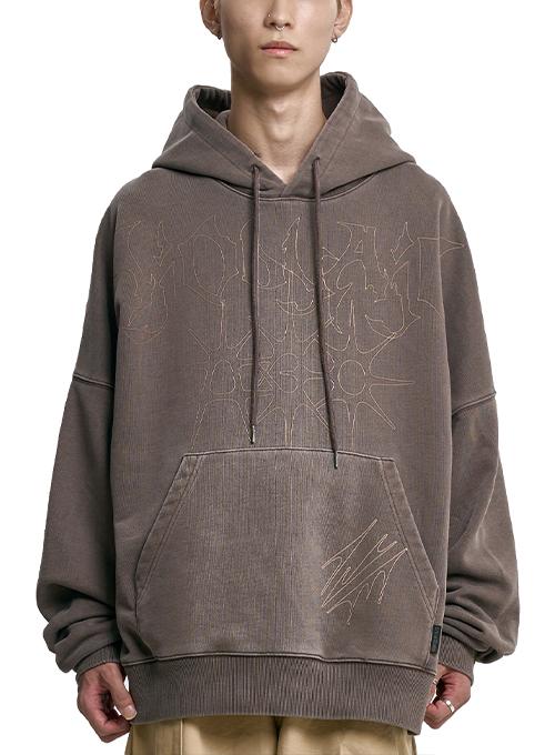 [PBA] SB VNJ Logo Washed Hoodie [BROWN]