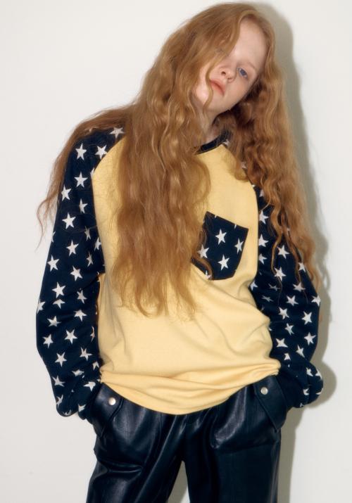STAR RAGLAN BOX TEE / YELLOW