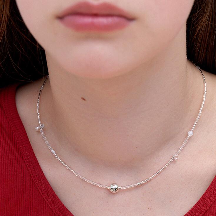 Silver Mirror Ball Necklace