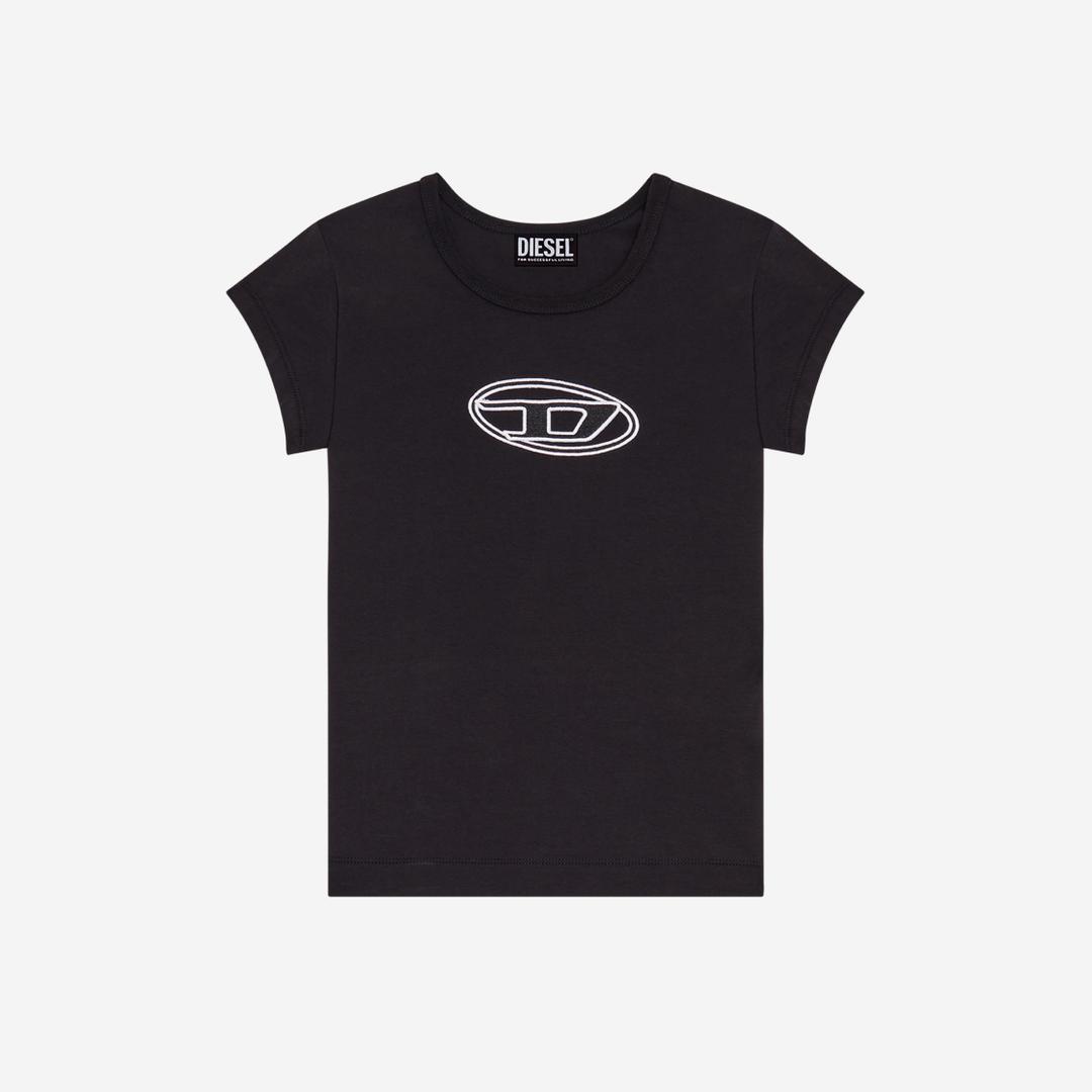 (W) Diesel T-Angie Peekaboo Logo T-Shirt Black
