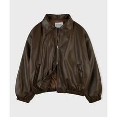 PLACE STUDIO 비건 레더 오버핏 블루종 브라운 Vegan leather overfit blouson brown