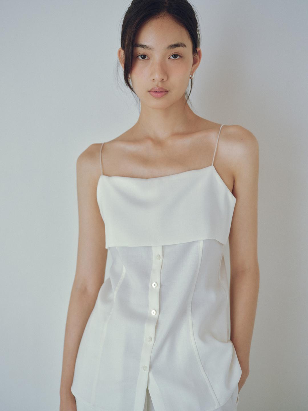 Summer button sleeveless blouse