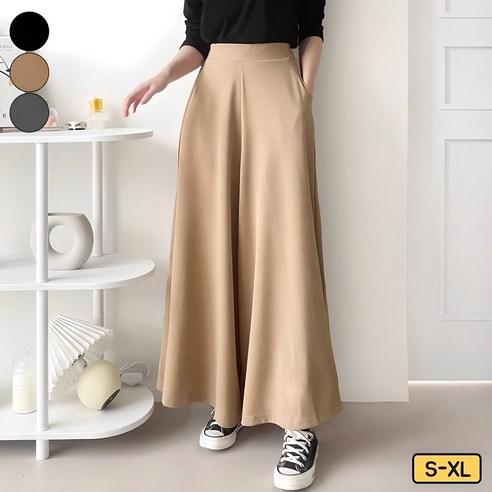 가비진 여성용 쫀쫀 밴드 와이드 롱기장 플레어 치마바지 빅사이즈까지 - 스커트/치마 | 쿠팡