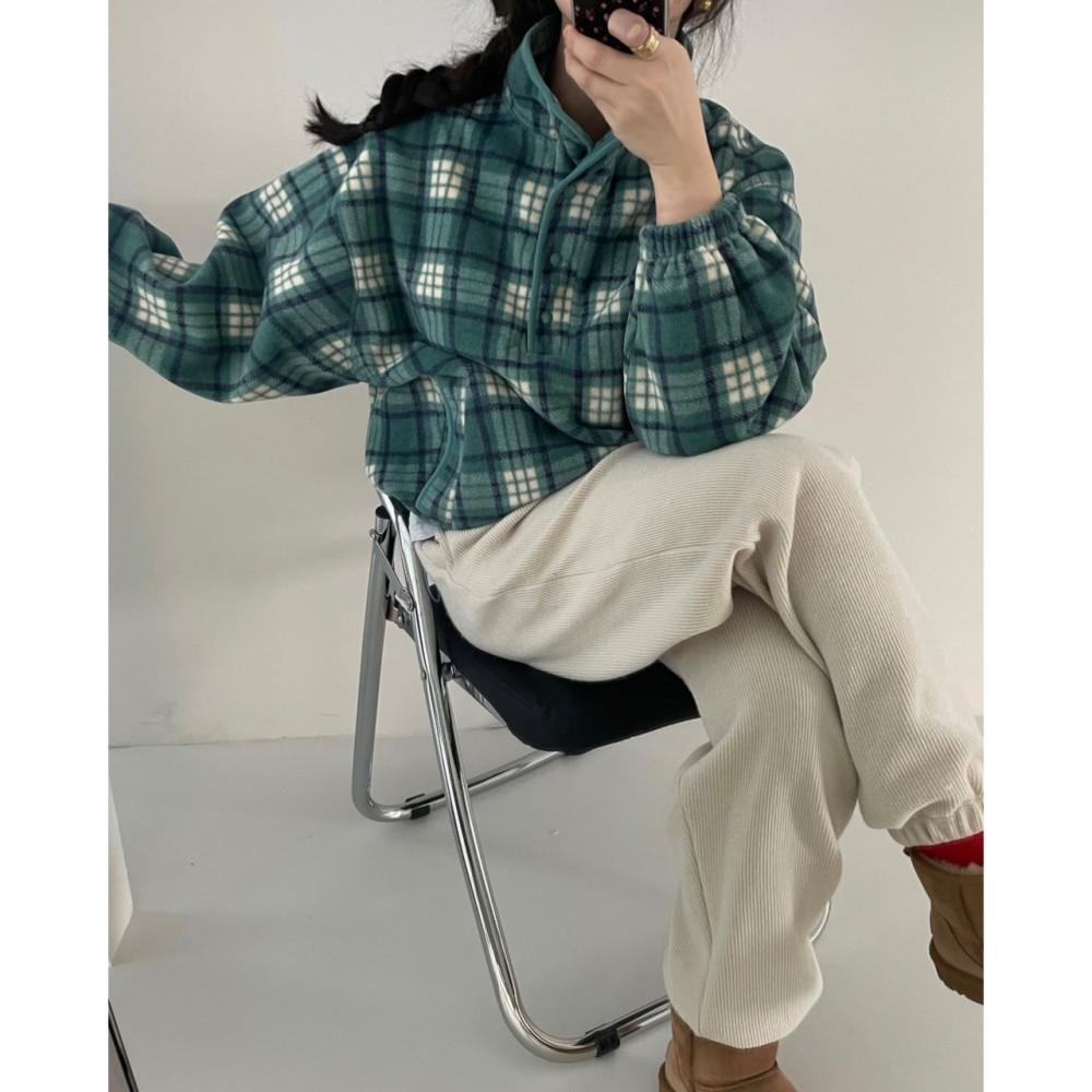 (민트 당일) Basket 바스켓 토마스 후리스 체크 플리스 집업 (2c)