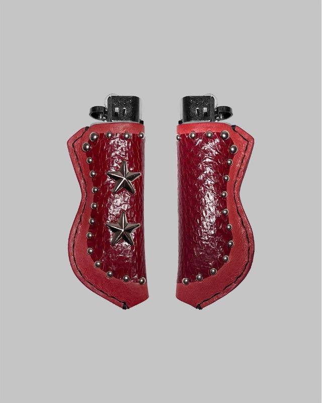 Double Star Leather Lighter Holde [Red]