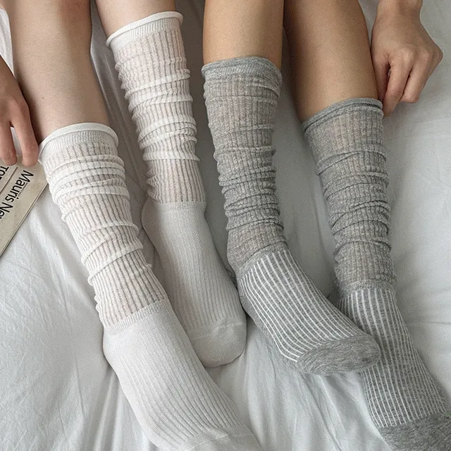 [양말98종❤️신상세일] 시스루 주름양말 니삭스 모음전 (24GSO002)