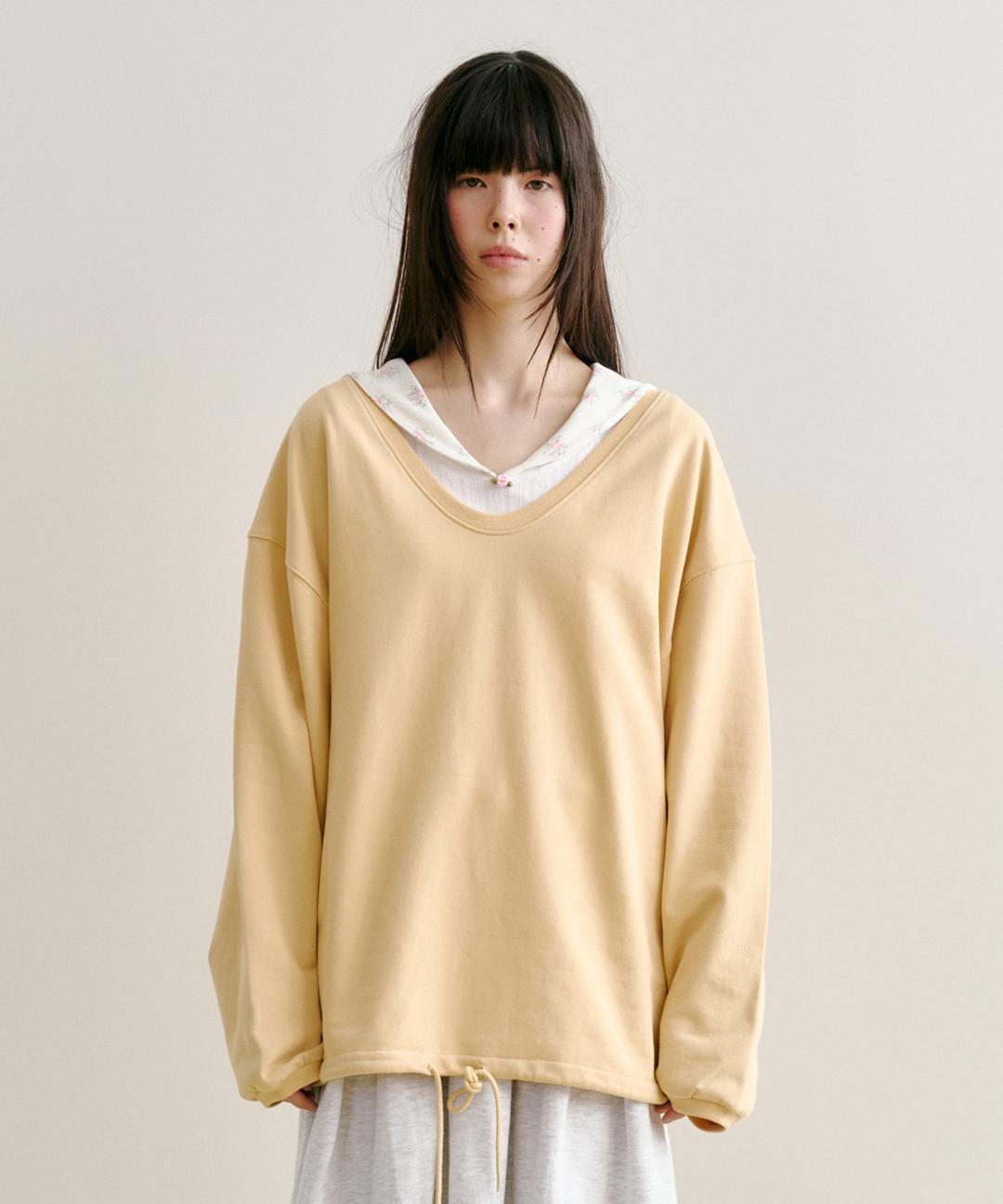 [1st] Deep V-Neck Tee, Mustard