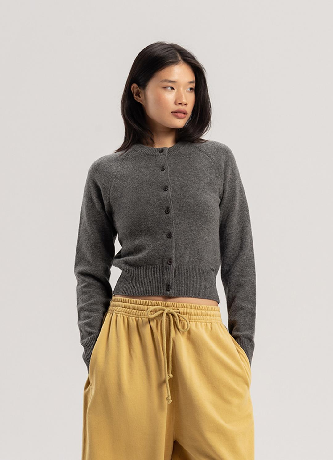 Petite cardigan_Melange Grey