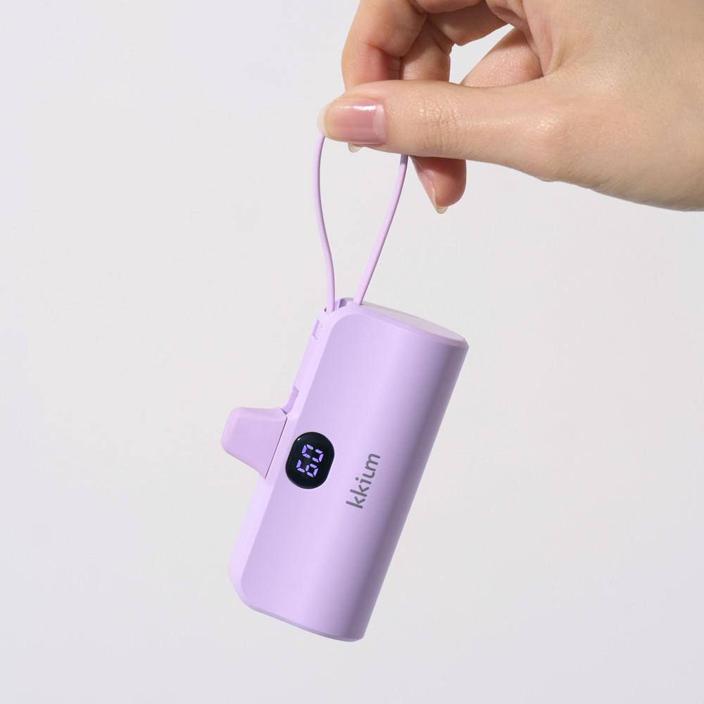 끼움 일체형 도킹형 5000mAh 3XL 2in1 LED 고속충전 미니 보조배터리 8핀메인 C타입서브 기내반입