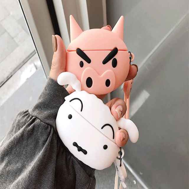 [최저가/스트랩포함]흰둥이 부리부리 에어팟 케이스 짱구 프로 강아지 캐릭터 귀여운