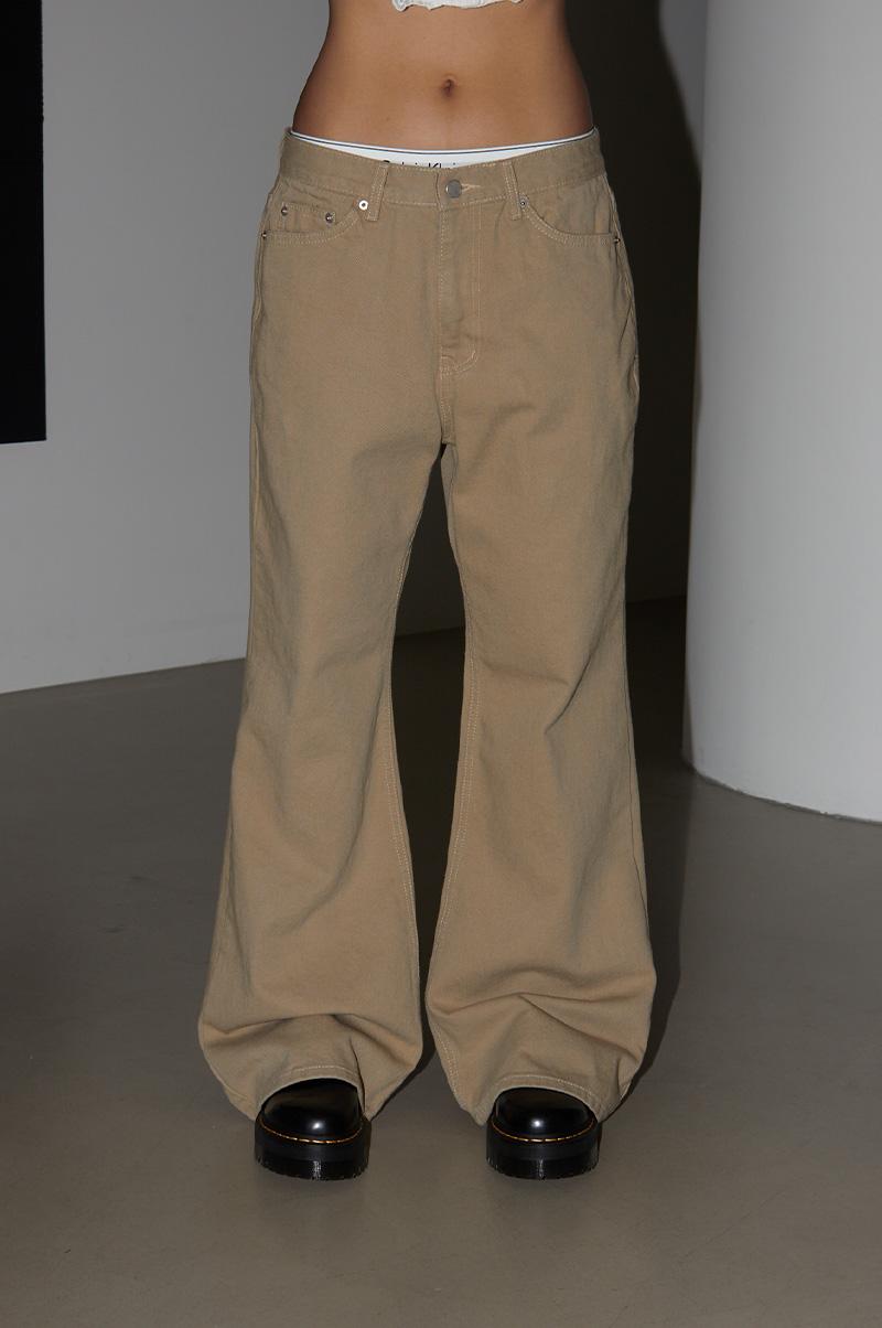 NOSTER LOOSE FLARED COTTON PANTS