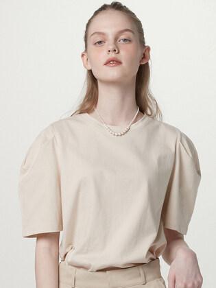 Curved short sleeve tee - Ecru