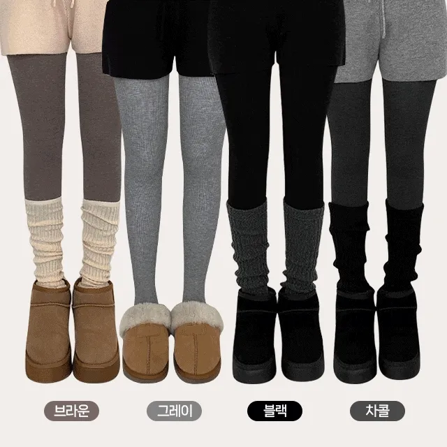 [1+1할인/3가지두께/4컬러] 루킨 면 타이즈 가을 겨울 봄 데일리 신축성 좋은 레깅스 레이어드 팬티 스타킹