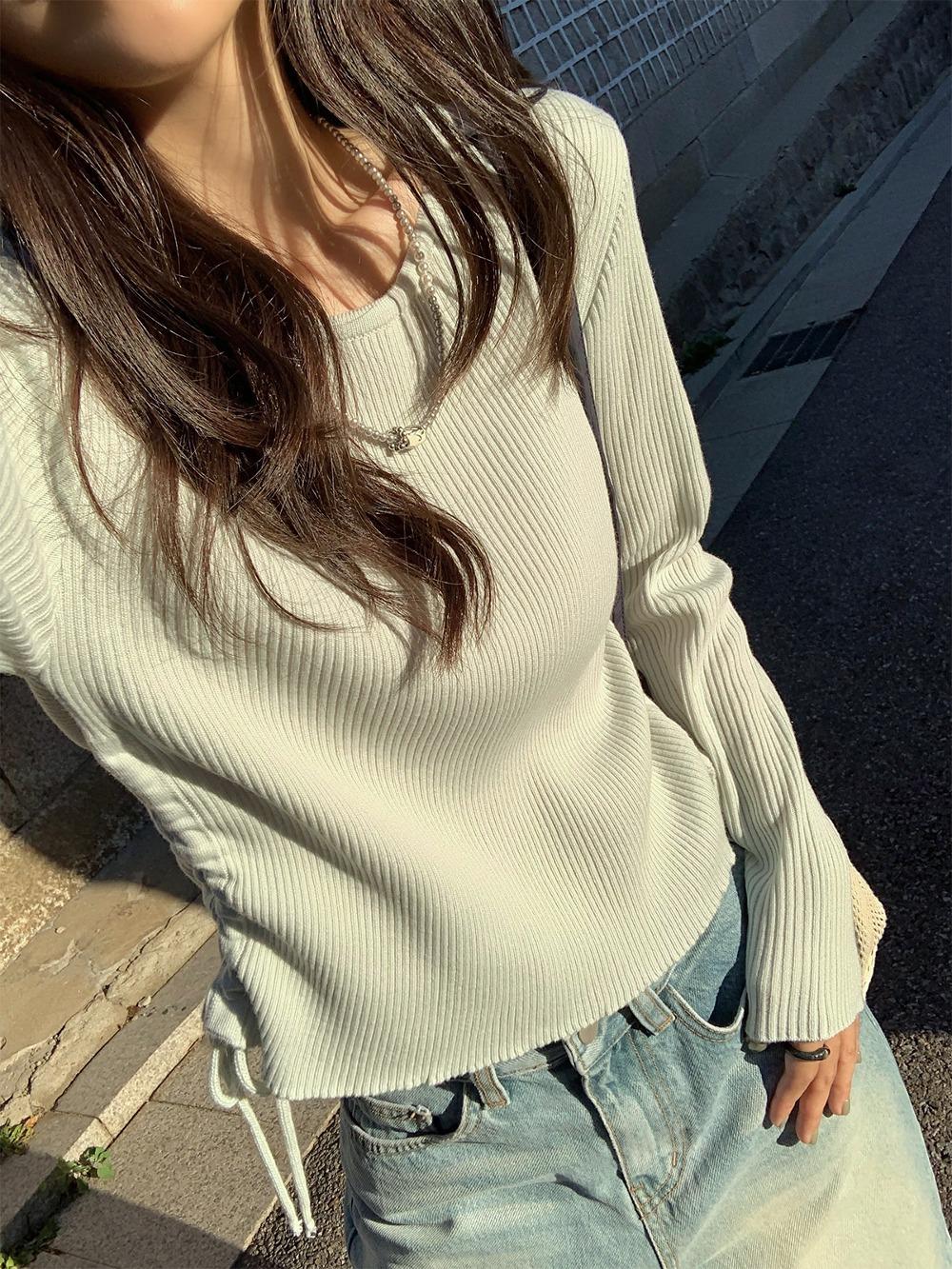 롤링 셔링 골지 니트