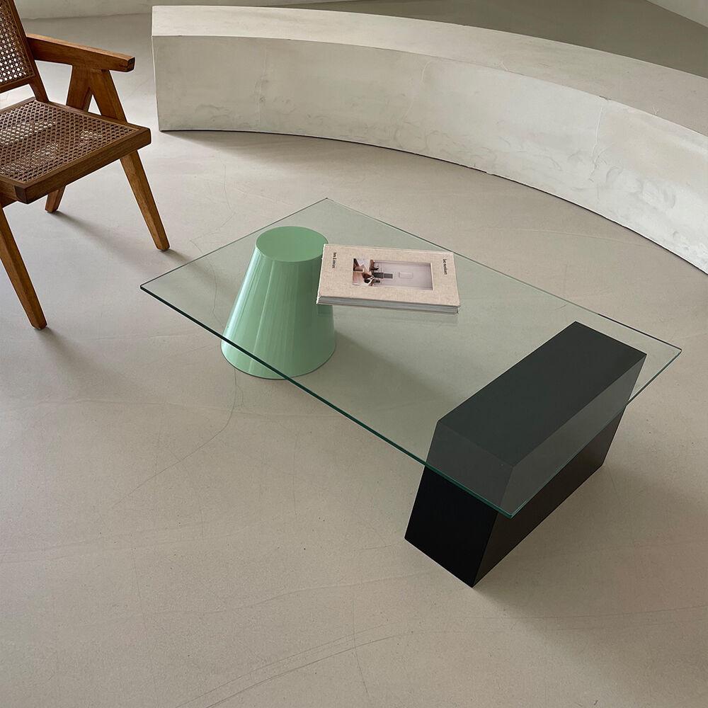 CONCRET B side table 콘크리트  B 사이드 유리 테이블