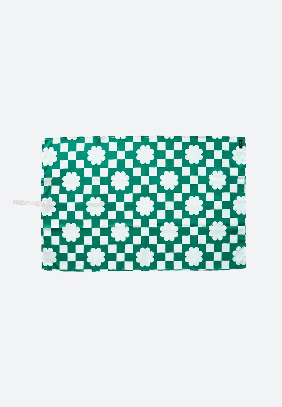 플라워체크 피크닉 매트 그린/퍼플