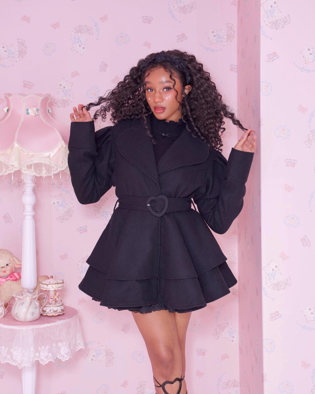 Sugarplum Heart Coat - Black