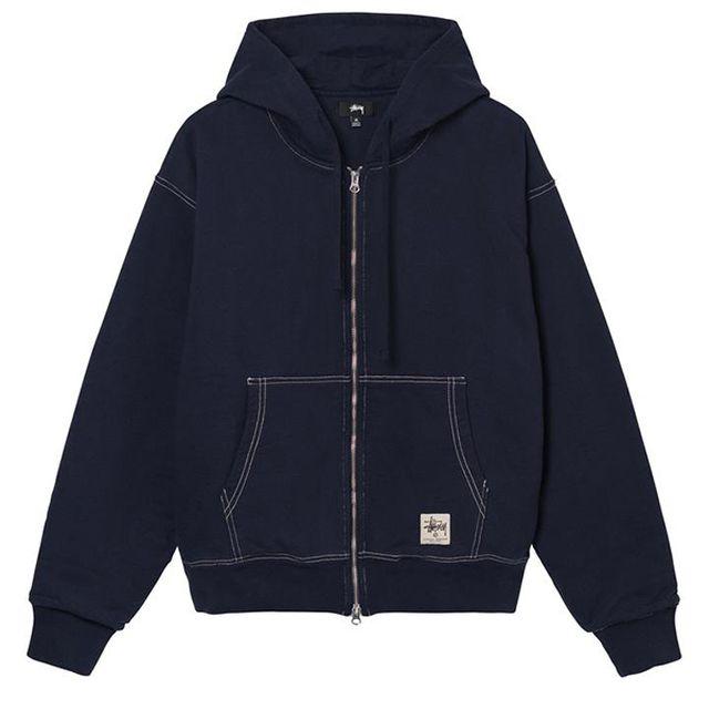 [해외] 스투시 DOUBLE FACE LABEL ZIP 후디 네이비