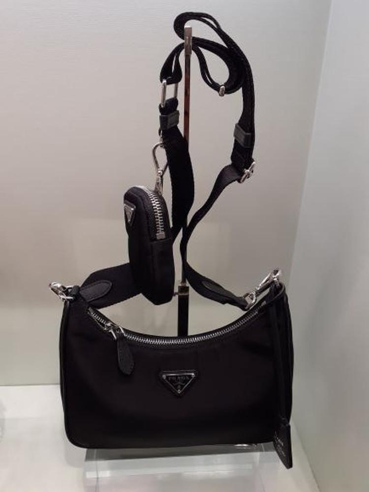 [PRADA] 프라다 리에디션 사피아노 가죽 트리밍 리나일론 숄더백 1BH204